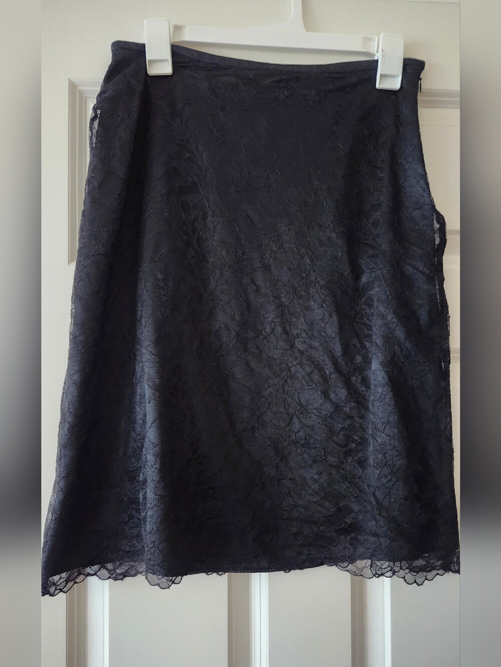 Lace Overlay Goth Midi Skirt